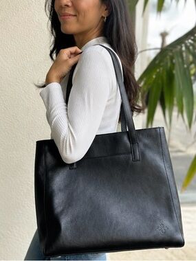 Patricia Nash Viana Tote Bag Black Leather Shoulder Handbag